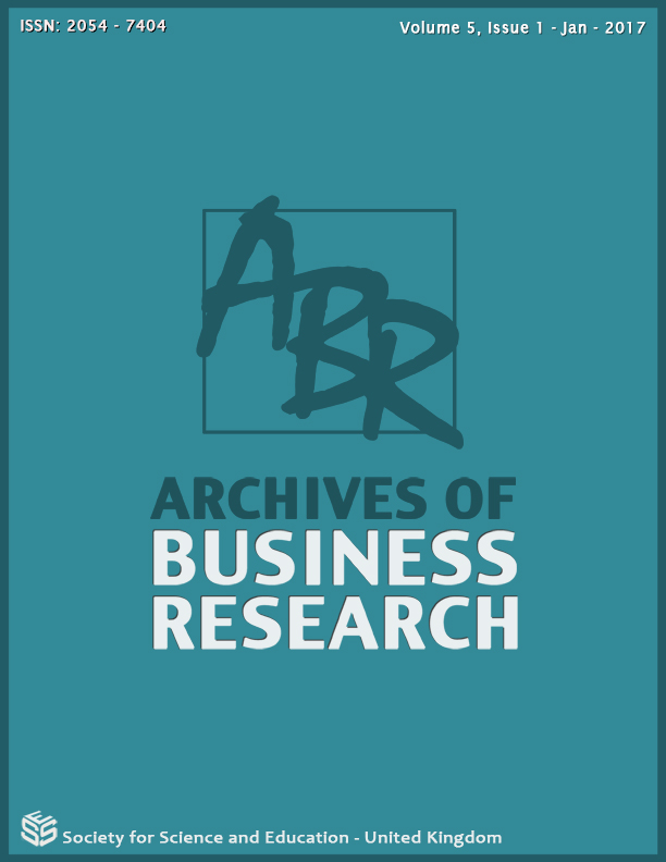 					View Vol. 5 No. 1 (2017): Archives of Business Research
				